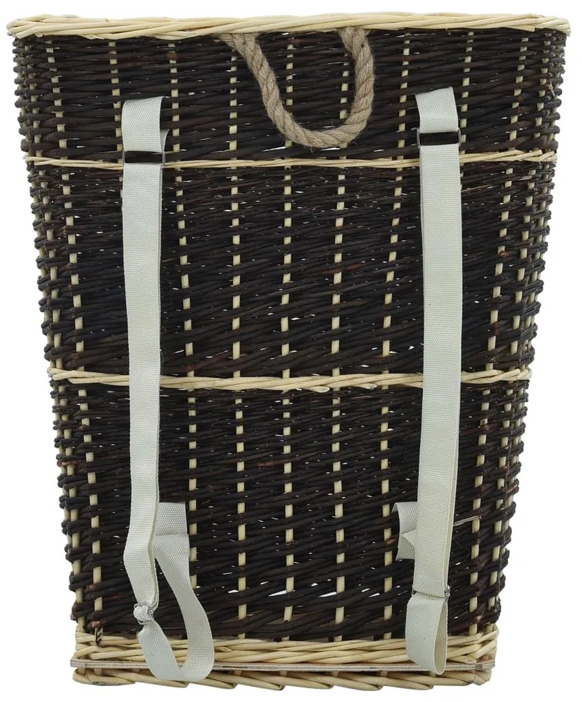 Mochila para lenha com alças 57x51x69 cm salgueiro natural