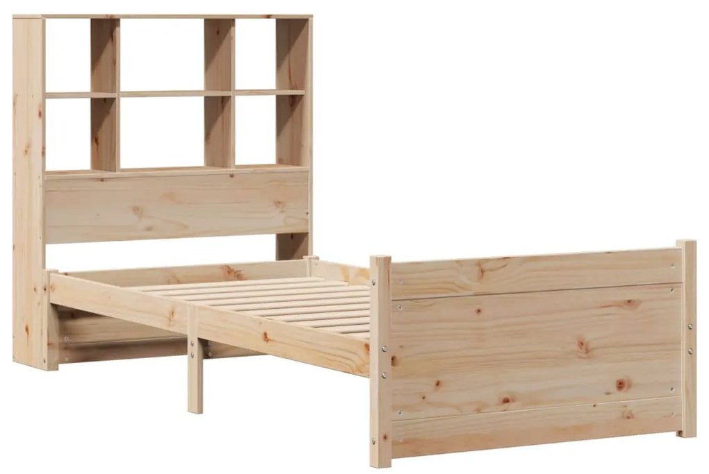 Cama com estante sem colchão 90x200 cm pinho maciço