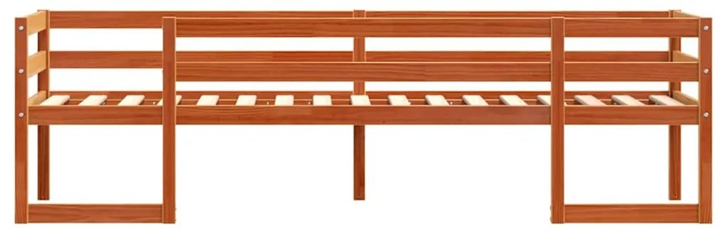 Estrutura de cama infantil 75x190 cm pinho maciço castanho-mel