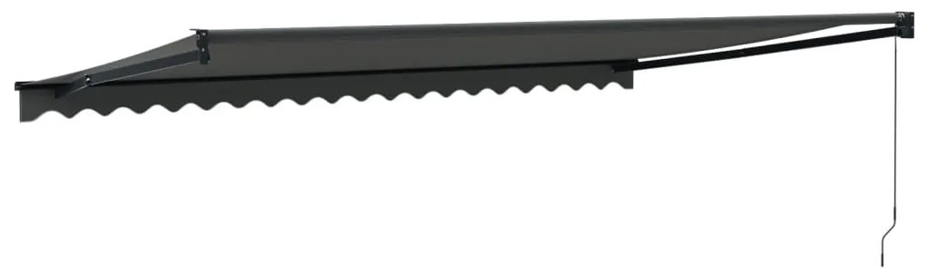 Toldo retrátil 5x3 m tecido e alumínio antracite