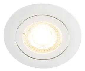 Conjunto de 5 focos embutidos brancos incluindo LED regulável em 3 etapas - Mio Moderno