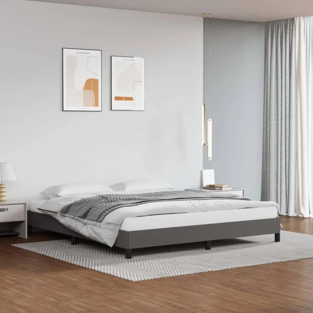 Estrutura de cama 180x200 cm couro artificial cinzento