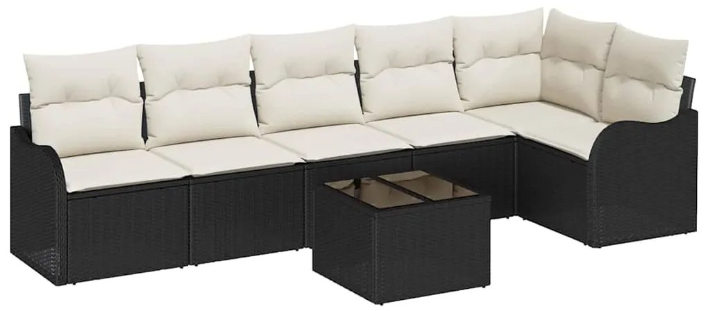 Conjunto de Sofá Jardim 6 Peças com Almofadas Rattan Poliéster Marrom
