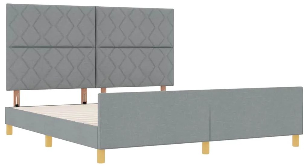 Estrutura de Cama vidaXL em Cinza Claro, 180x200 cm, Tecido
