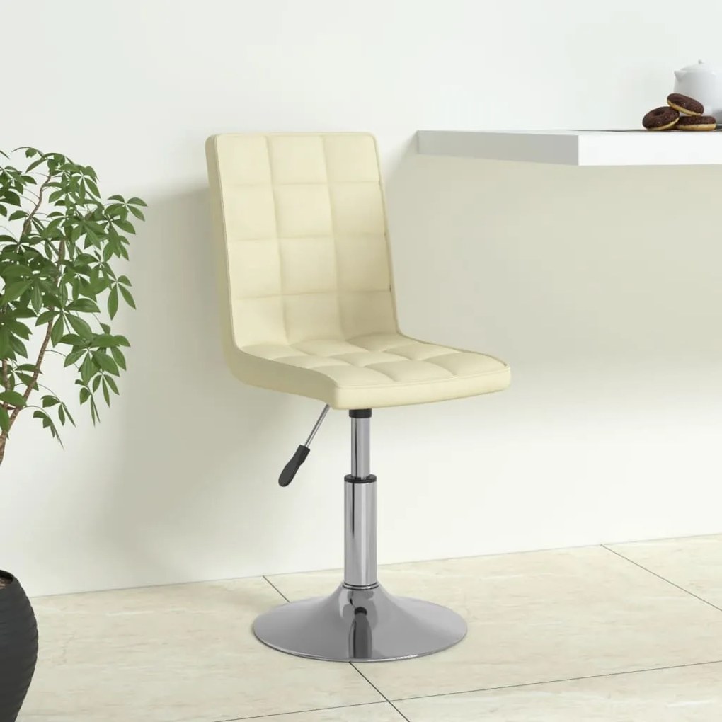 vidaXL Cadeiras de jantar giratórias 4 pcs tecido cor creme