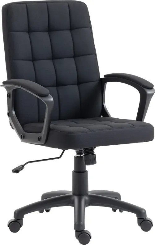 Cadeira de Escritório Giratória com Altura Ajustável e Apoio para os Braços Estilo Moderno 59x63x96-105,5 cm Preto