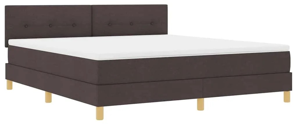 Cama Box Spring com Colchão e LED Castanha 180x200 cm Tecido