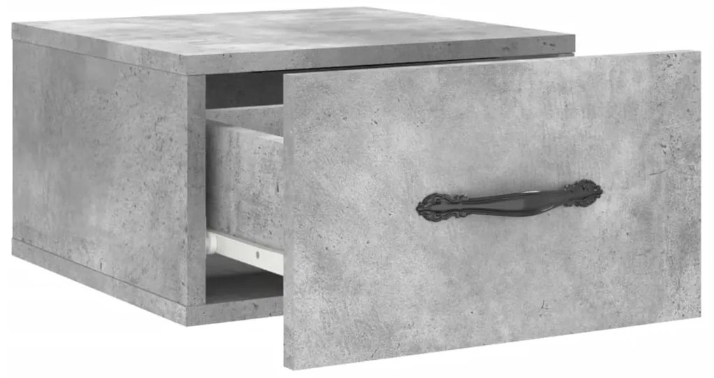 Mesas de cabeceira parede 2 pcs 35x35x20 cm cinza cimento