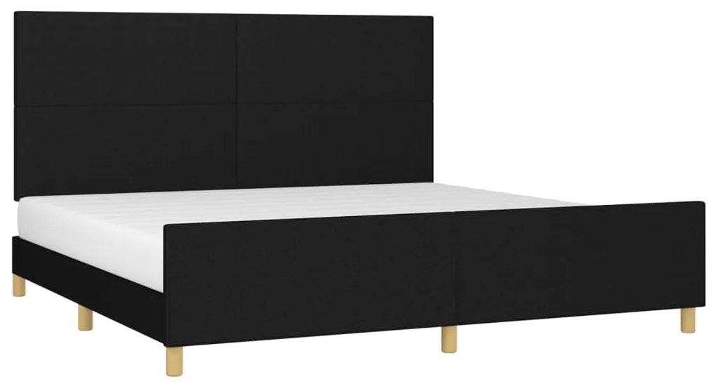 Estrutura de cama sem colchão 200x200 cm tecido preto