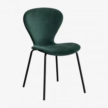 Cadeira De Jantar Empilhável Em Veludo Uit Verde Selva & Negro - Sklum