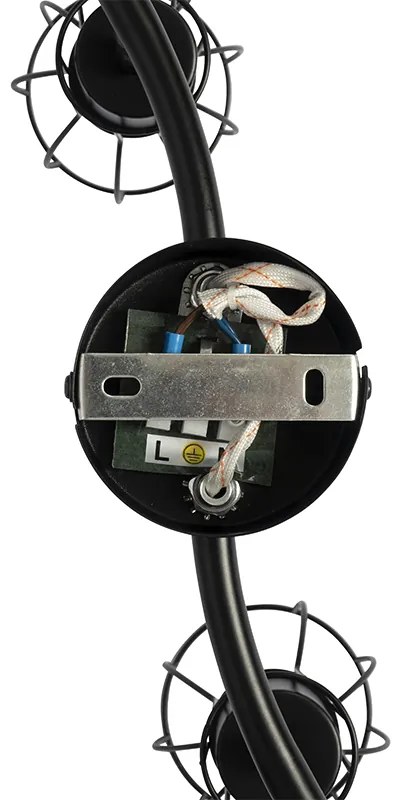 Candeeiro de teto moderno preto 63 cm 3 luzes ajustáveis - Botu