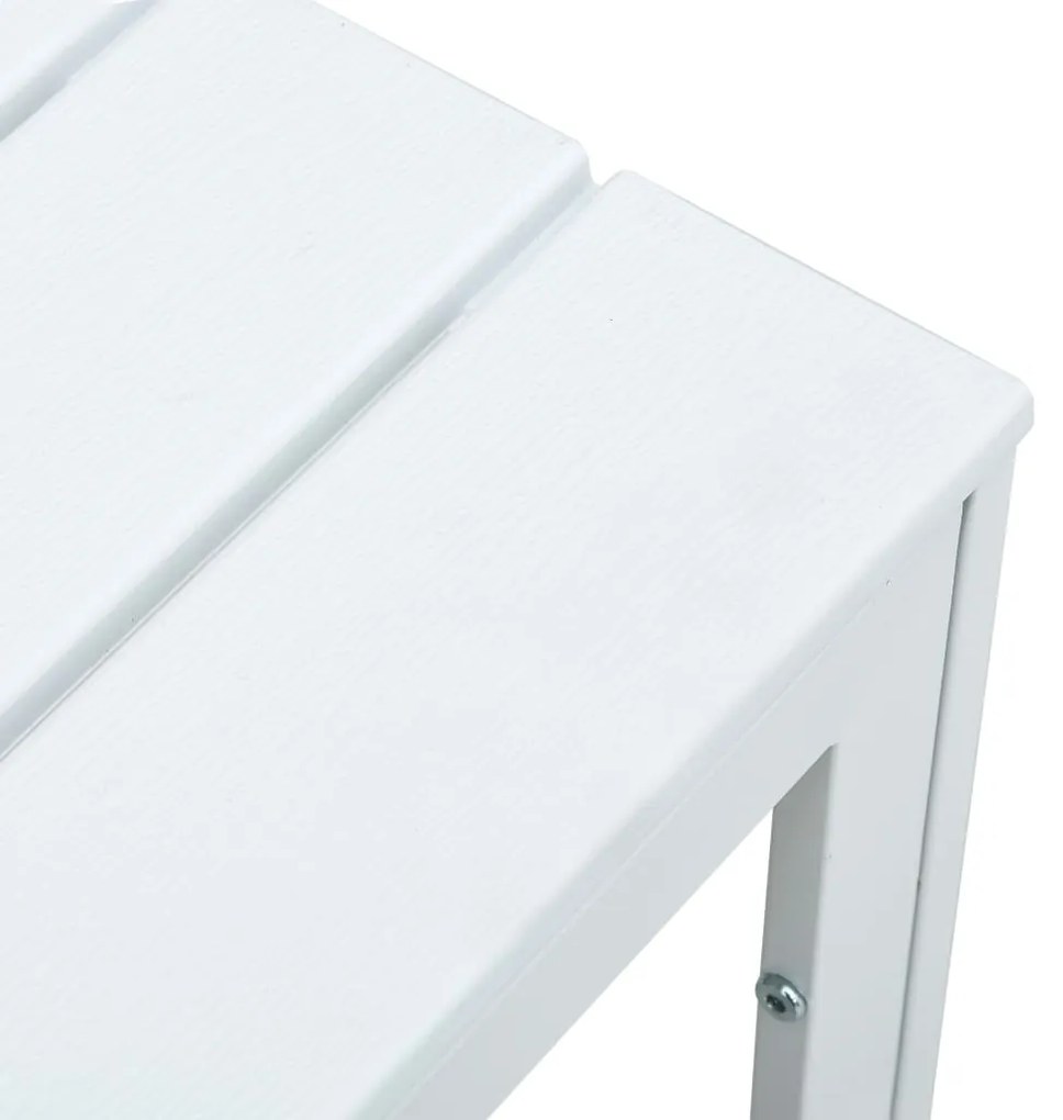 Mesa de centro 78x78x74 cm PEAD aspeto madeira branco