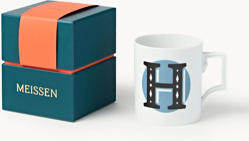 Westwing x MEISSEN, Caneca artesanal com motivo decorativo Initials