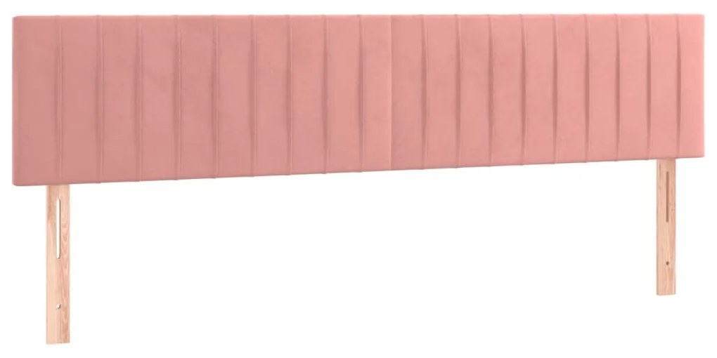 Cama box spring c/ colchão luzes e LED 120x190 cm veludo rosa