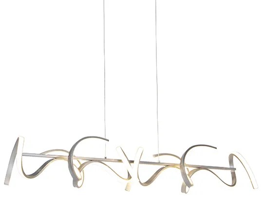 Candeeiro de suspensão design prateado regulável com LED - Krisscross Design