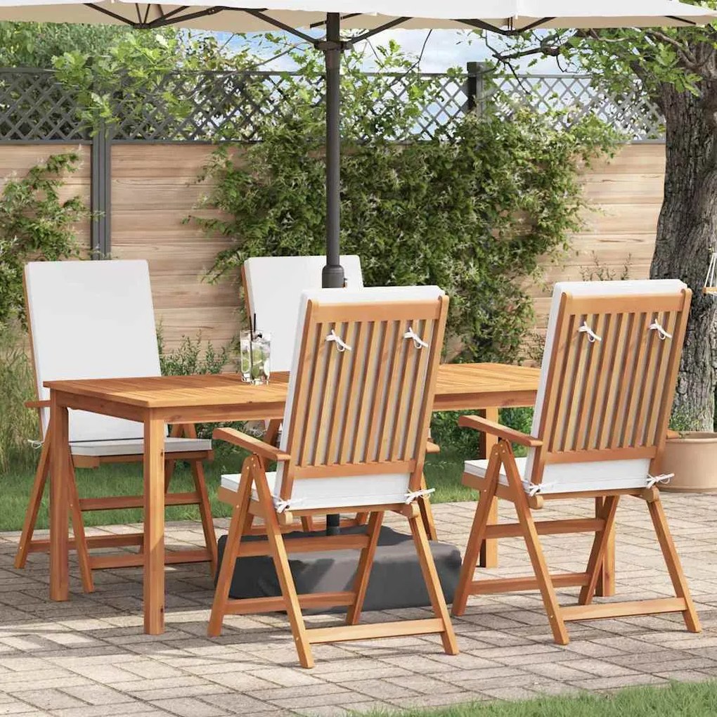 vidaXL Cadeira de Jardim com almofada 4 pcs Castanho 57 x 71.5 x 104cm