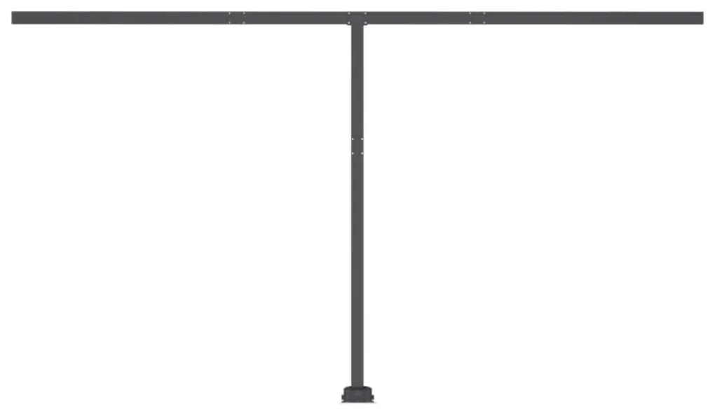 Toldo retrátil manual com LED 400x350 cm amarelo e branco