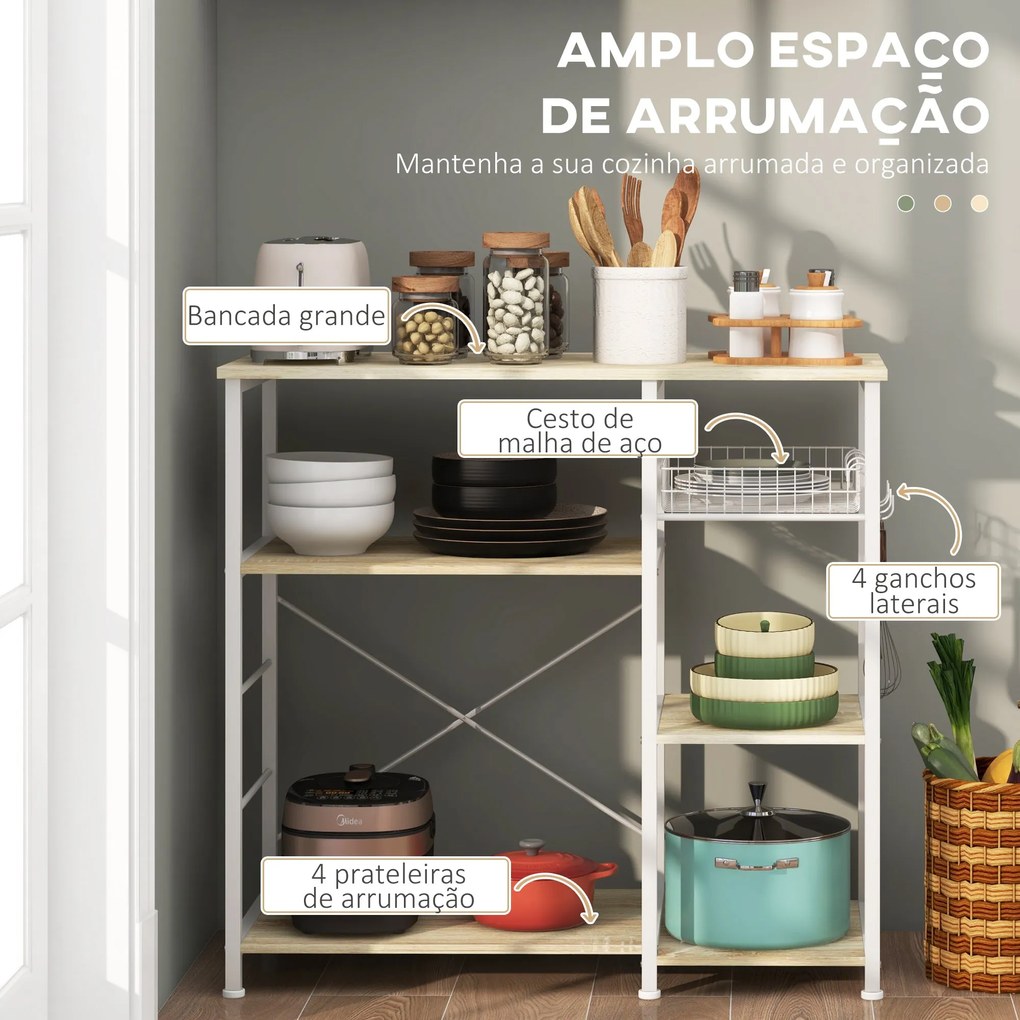 Estante com Prateleiras – Modelo Lucca – 90x40x84 – Madeira – 6 Níveis