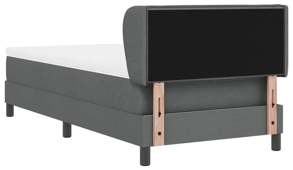 Cama Box com Colchão vidaXL Cinza Escuro 90x200 cm em Tecido