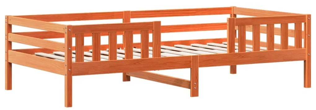 Cama sem colchão 100x200 cm pinho maciço castanho-mel