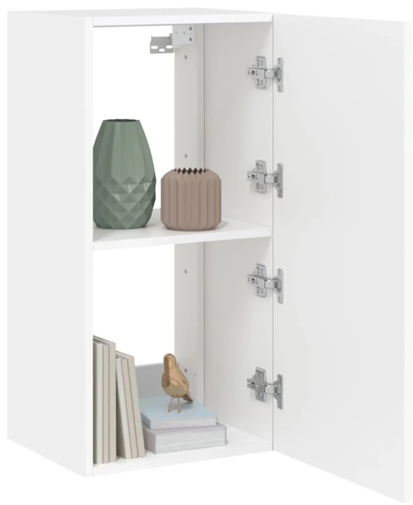 Móvel de parede para TV com luzes LED 40,5x35x80 cm branco