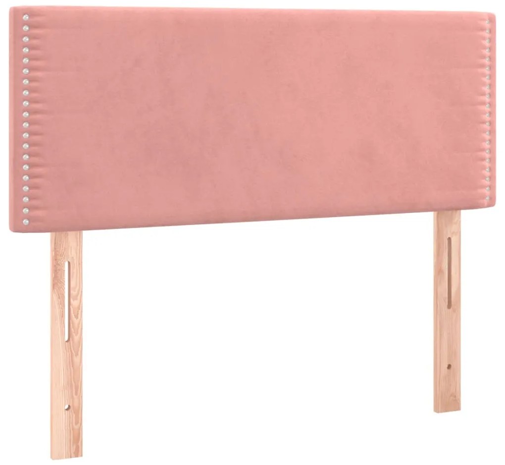 Cama boxspring com colchão 120x190 cm veludo rosa