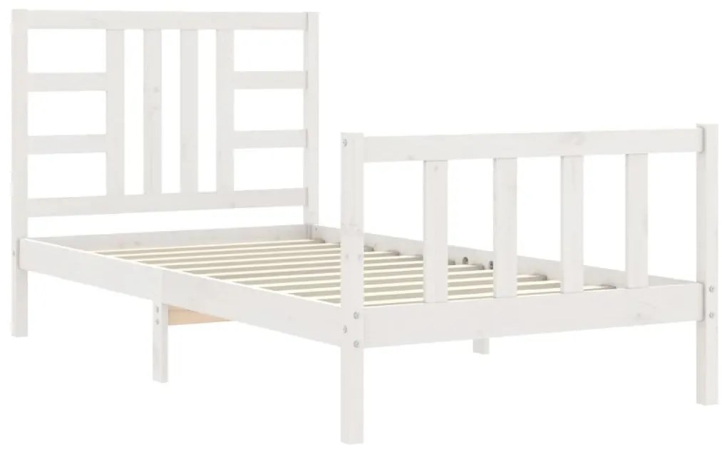 Cama sem colchão 100x200 cm madeira de pinho maciça branco