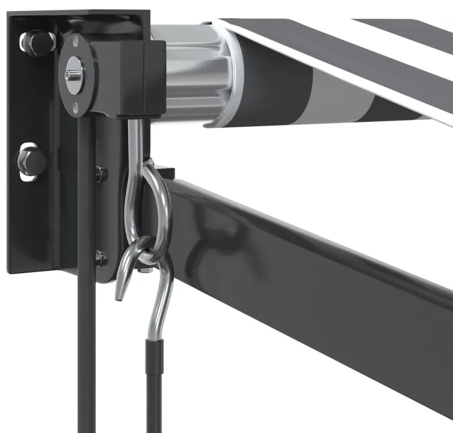Toldo retrátil 3,5x2,5 m tecido e alumínio antracite e branco