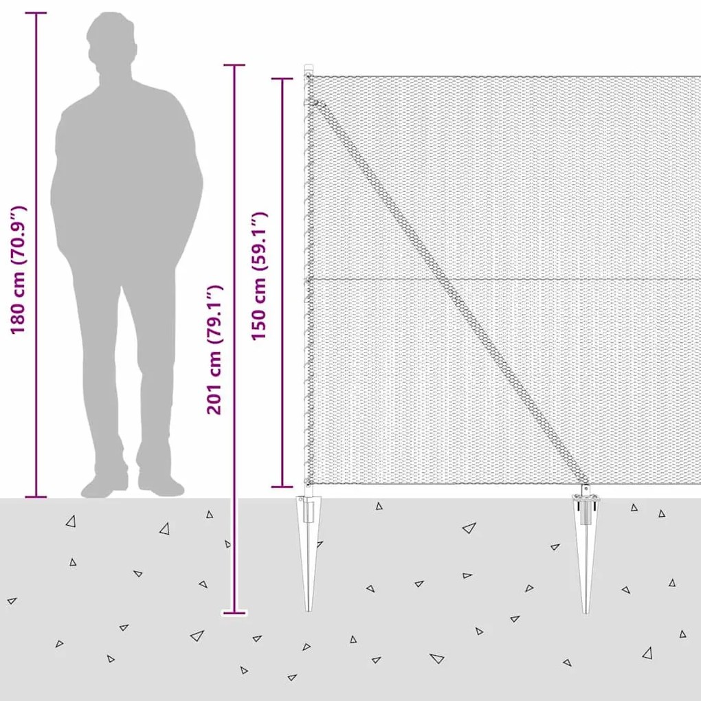 Cerca Hexagonal Cinza 1.5x50 m Aço