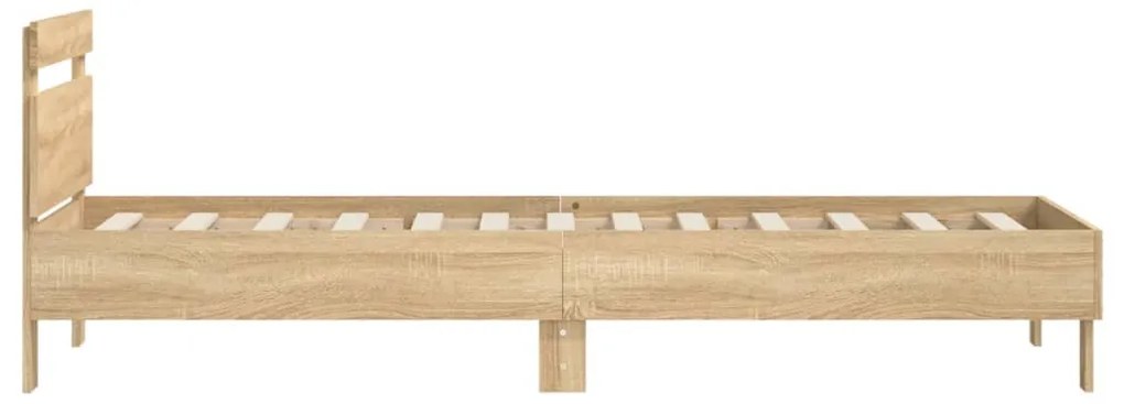 Cama sem colchão com cabeceira 90x200 cm carvalho sonoma