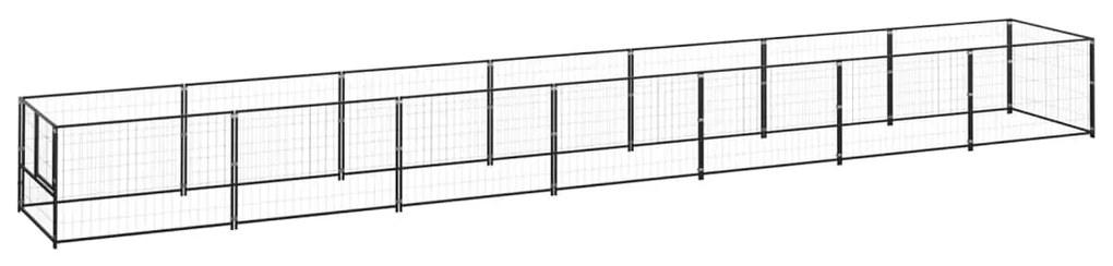 Canil para cães 7 m² aço preto