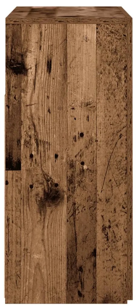 Aparador c/ luzes LED 80x35x75 cm deriv. madeira madeira velha