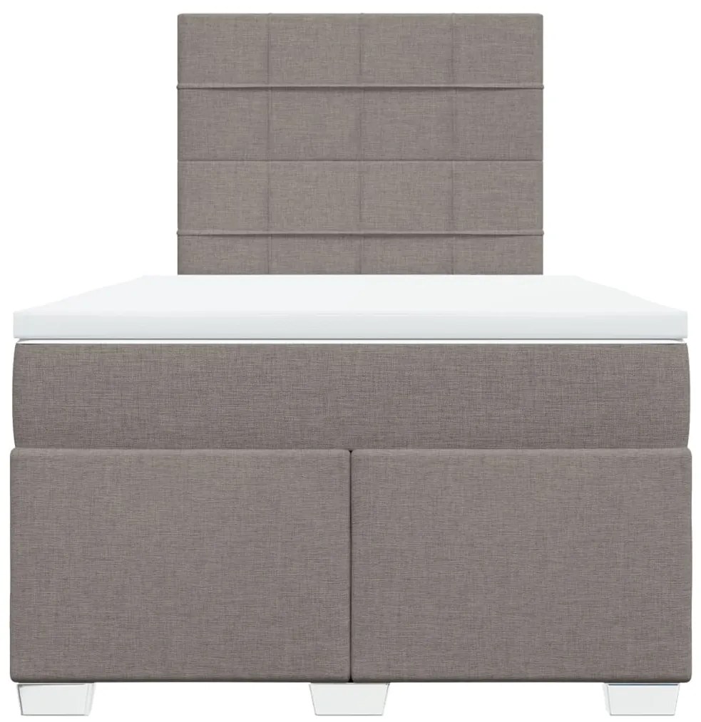 Cama boxspring c/ colchão 120x190cm tecido castanho-acinzentado