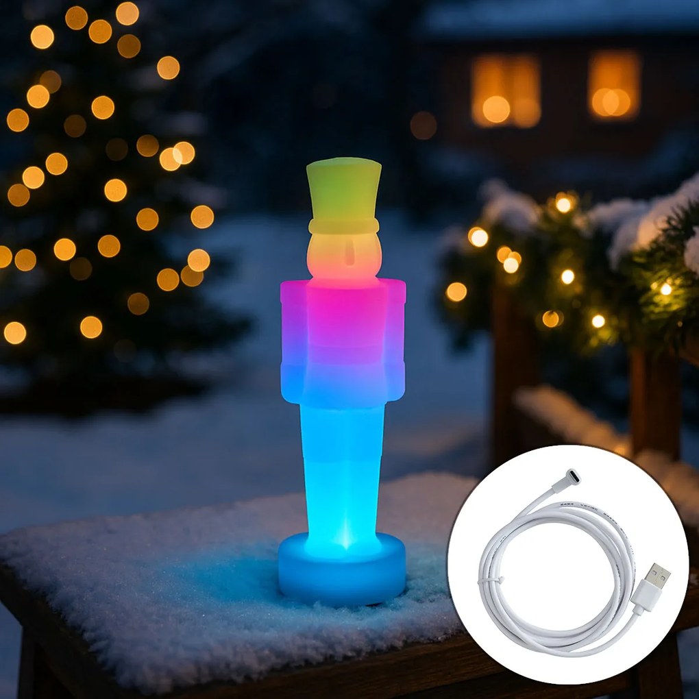 Candeeiro de mesa de Natal branco Incl. LED regulável e recarregável RGBW-IC - Quebra-Nozes