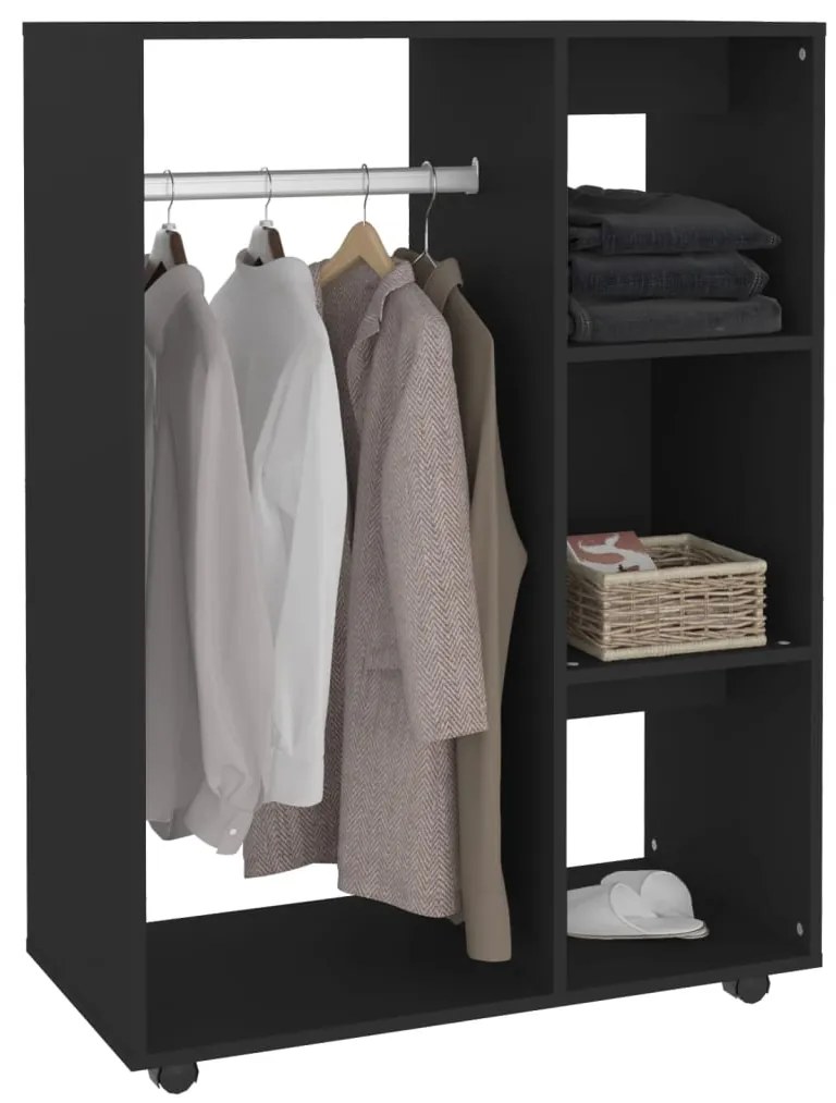 Roupeiro 80x40x110 cm derivados de madeira preto