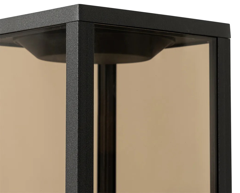 Candeeiro de pé para exterior preto com fumo 80 cm IP44 - Charlois