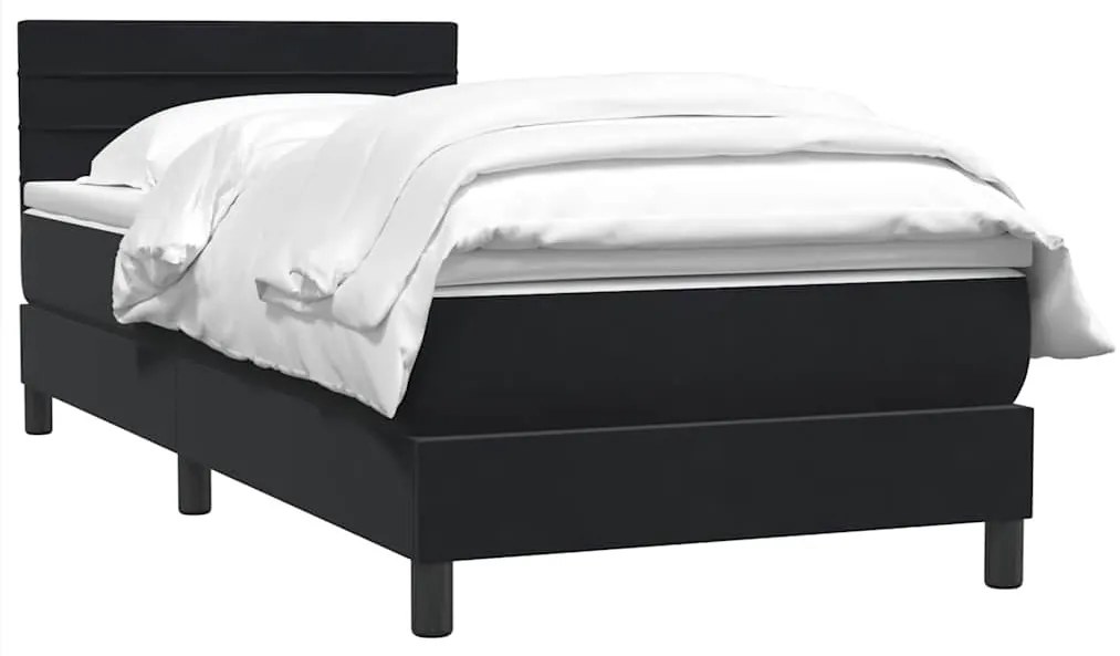 Cama box spring com colchão 90x210 cm veludo preto