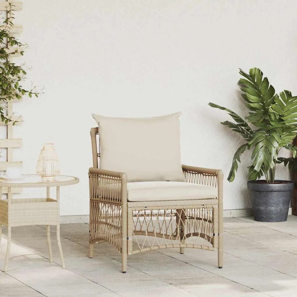 vidaXL Cadeira de Jardim Bege 60 x 70 x 78cm vime PE