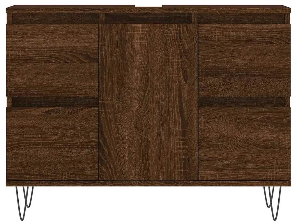 Armário casa banho 80x33x60 cm deriv.madeira carvalho castanho