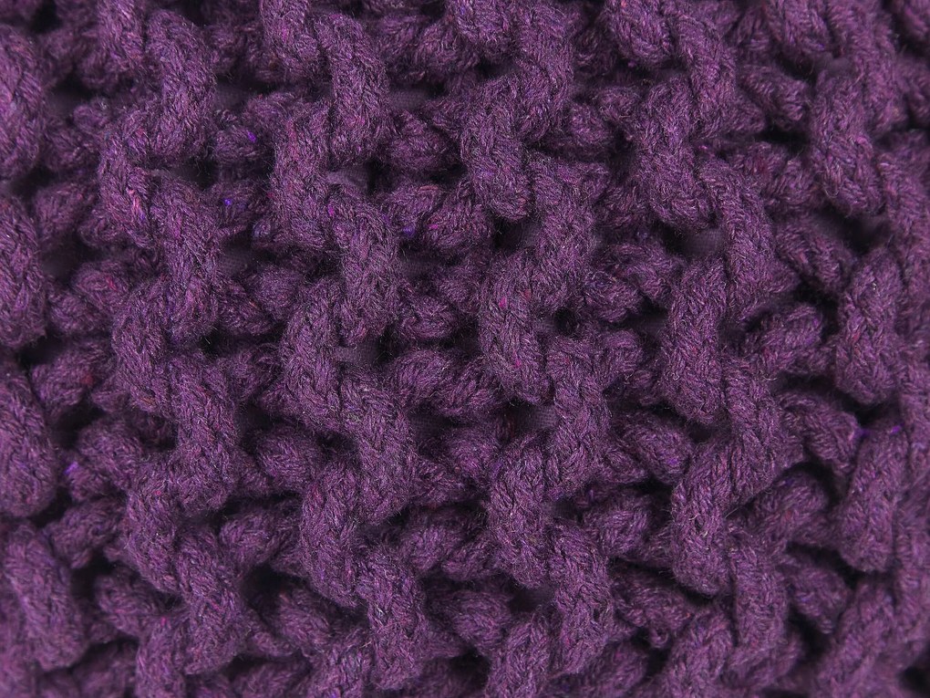 Pufe redondo em tricot roxo 40 x 25 cm CONRAD Beliani