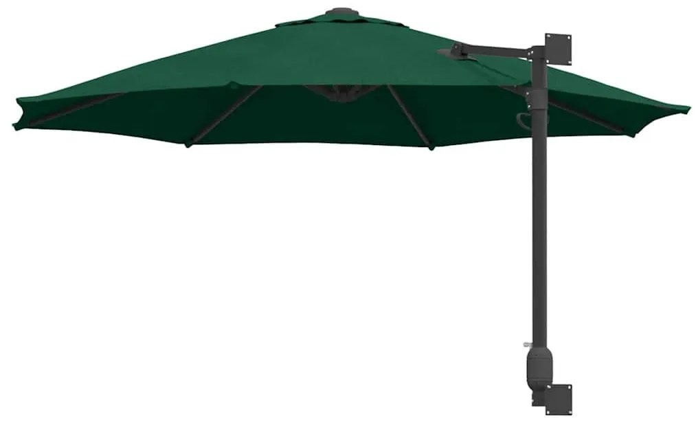 Guarda-sol de Jardim de Parede Verde 250 cm
