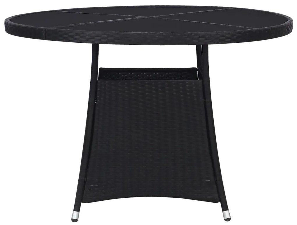 Mesa de jardim Ø110x74 cm vime PE preto