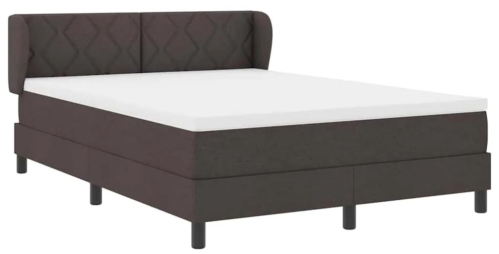 Cama Box Spring com Colchão Castanho 160x200 cm em Tecido