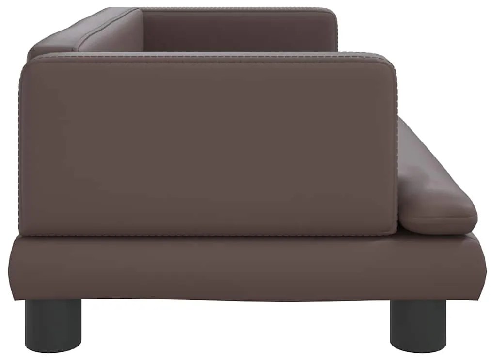 Cama para cães 80x45x30 cm couro artificial castanho
