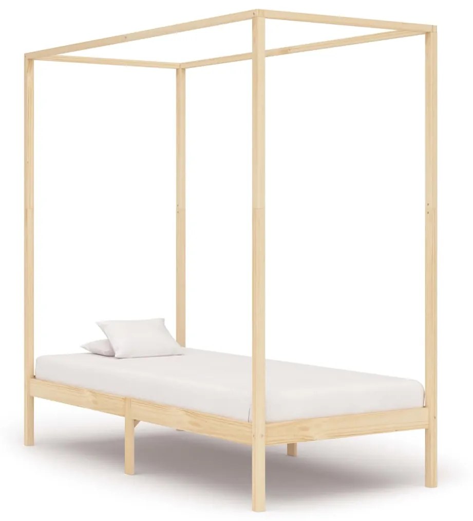 Estrutura de cama com toldo 90x200 cm pinho maciço