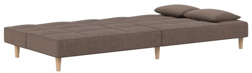 Sofá-cama 2 lugares c/ duas almofadas tecido cinza-acastanhado