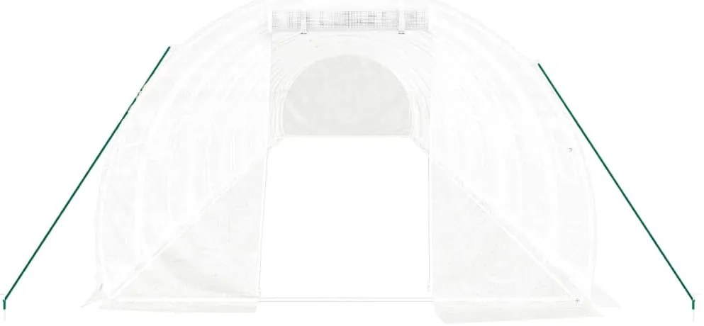 Estufa com estrutura de aço 42 m² 14x3x2 m branco