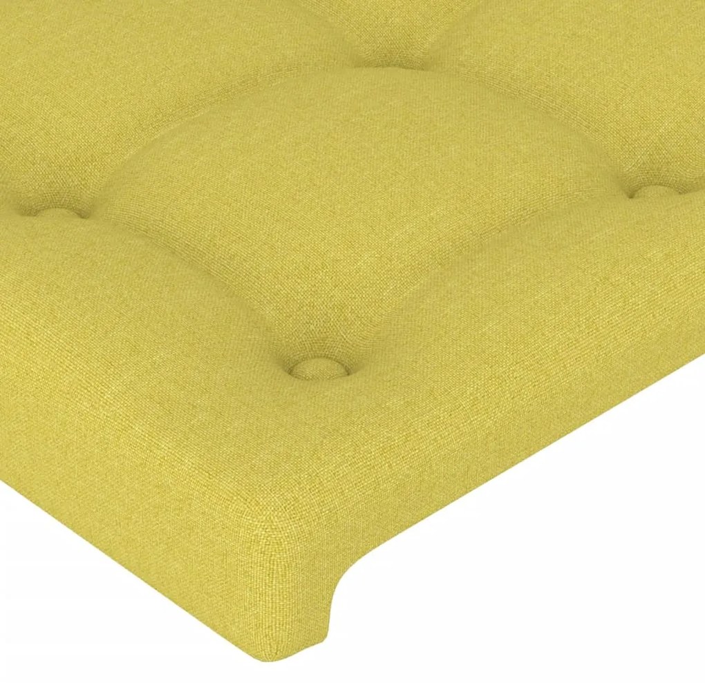 Cabeceira de cama c/ luzes LED tecido 103x16x78/88 cm verde