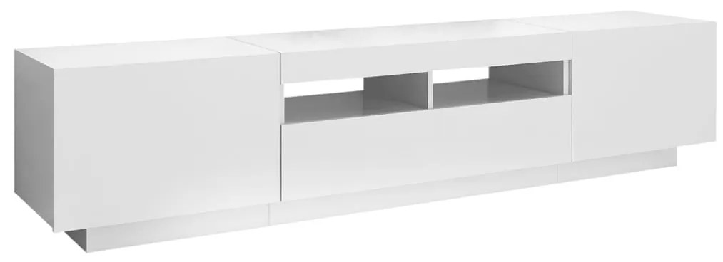 Móvel de TV com luzes LED 180x35x40 cm branco