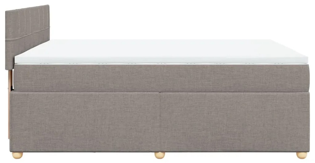 Cama com molas/colchão 140x190 cm tecido castanho-acinzentado